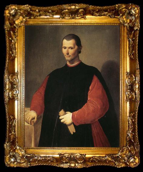 framed  Santi Di Tito Portrait of Niccolo Macchiavelli, ta009-2